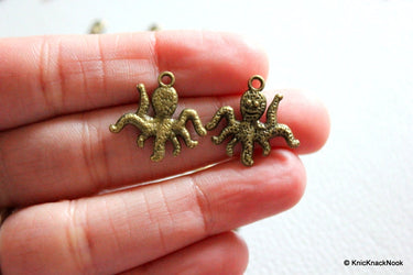 9 x Sea Animals Pendant Charms Collection Bronze Tone